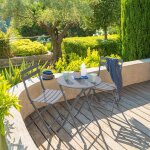 Table de jardin pliante ronde greensboro gris quartz 2 places - acier traité époxy, traitement antirouille ... Table de jardin pliante ronde greensboro gris quartz 2 places - acier traité époxy, traitement antirouille ...