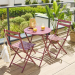 Table de jardin pliante ronde greensboro lie vin 2 places - acier traité époxy, traitement antirouille ... Table de jardin pliante ronde greensboro lie vin 2 places - acier traité époxy, traitement antirouille ...