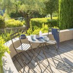 Table de jardin pliante ronde greensboro tonka 2 places - acier traité époxy, traitement antirouille ... Table de jardin pliante ronde greensboro tonka 2 places - acier traité époxy, traitement antirouille ...