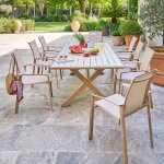 Table de jardin rectangulaire axiome argile / honey 8 places - aluminium trait� �poxy hesp�ride