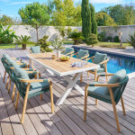 Table de jardin rectangulaire emperia acacia blanc 8 places - aluminium traité époxy, certifié fsc® hespéride ... Table de jardin rectangulaire emperia acacia blanc 8 places - aluminium traité époxy, certifié fsc® hespéride ...