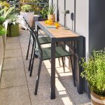 Table de jardin rectangulaire evasion honey / graphite 2 places - aluminium trait� �poxy hesp�ride