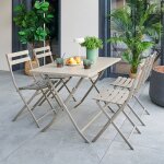 Table de jardin pliante rectangulaire greensboro caf� 4 places - acier trait� �poxy, traitement anti ...