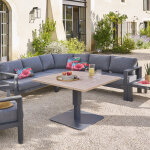 Table de jardin relevable carr�e salimia graphite honey 110 x 69 cm - aluminium trait� �poxy hesp�ride ...
