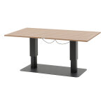 Table de jardin relevable rectangulaire salimia graphite honey 150 x 80 69 cm - aluminium trait� �poxy ...