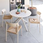 Table de jardin ronde nebullia argile 4 places - aluminium trait� �poxy, traitement anti - rouille renforc� ...