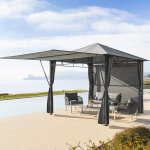 Tonnelle omelya ardoise pour 3 x m - acier trait� �poxy, polyester hesp�ride