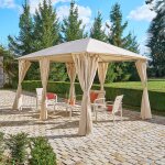 Tonnelle rectangulaire autoportante santorini argile pour 4 x 3 m - acier hesp�ride