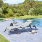 Transat allure vert laurier 2 roues - aluminium trait� �poxy, texaline matelass�e hesp�ride