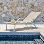 Transat bayamo lin / argile 5 positions - aluminium trait� �poxy, texaline hesp�ride