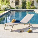 Transat bonao lin / argile 2 roues - aluminium trait� �poxy, texaline hesp�ride