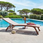 Transat bonao lin / marron acajou l. 171 x p. 64 h. 84, 5 cm - aluminium, traitement anti - rouille, ...