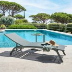 Transat bonao vert laurier l. 171 x p. 64 h. 84, 5 cm - acier, aluminium, traitement anti - rouille, ...