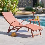 Transat samba marron acajou l. 174, 5 x p. 59 h. 99 cm - aluminium, traitement anti - rouille, texaline ...