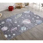Tapis enfant - pastel kids - design plan�tes etoiles - multicolore