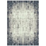 Tapis de salon imitation briques lalee - collection peri - gris - 120 x 160 cm
