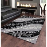 Tapis de salon moderne formes g�om�triques - new florida - gris - 200 x 280 cm