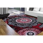Tapis de salon moderne spirale - new florida - gris et rouge - 200 x 280 cm Tapis de salon moderne spirale - new florida - gris et rouge - 200 x 280 cm