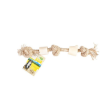 Bubimex - jouet chien - bubimex os avec corde beige et blanc - 35 cm