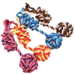 Martin sellier - balle et corde en coton pour chien x1 - 25 cm - coloris alatoire
