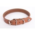 Martin sellier - martin sellier collier chien cuir cognac turquoise flash - taille 18 / 40