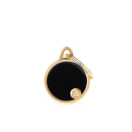 Myfamily - myfamily mdaille chien basic ronde noir et or - 26 x 31 mm