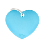 Myfamily - my family m�daille chien basic grand c?ur alu bleu clair - 38 x 31 x 2 mm