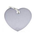 Myfamily - my family m�daille chien basic grand c?ur alu gris - 38 x 31 x 2 mm
