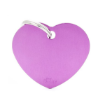 Myfamily - my family m�daille chien basic grand c?ur alu violet - 38 x 31 x 2 mm