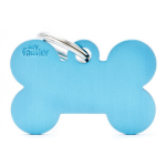 Myfamily - my family m�daille chien basic grand os alu bleu clair - 38 x 25 x 2 mm
