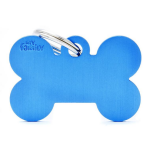 Myfamily - my family m�daille chien basic grand os alu bleu clair - 38 x 35 x 2 mm