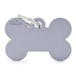 Myfamily - my family m�daille chien basic grand os alu gris - 38 x 25 x 2 mm
