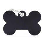Myfamily - my family m�daille chien basic grand os alu noir - 38 x 25 x 2 mm