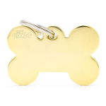 Myfamily - my family m�daille chien basic grand os laiton dor� - 38 x 25 x 2 mm