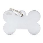 Myfamily - my family m�daille chien basic grand os laiton gris - 38 x 25 x 2 mm