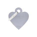 Myfamily - my family m�daille chien basic petit c?ur alu gris - 28 x 25 x 2 mm