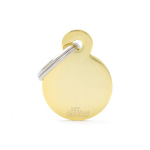 Myfamily - my family m�daille chien basic petit cercle laiton dor� - 28, 5 x 21, 5 x 2 mm
