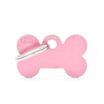 Myfamily - my family m�daille chien basic petit os alu rose - 30 x 19 x 2 mm