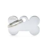 Myfamily - my family m�daille chien basic petit os laiton gris - 30 x 19 x 2 mm