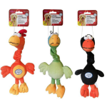 Tyrol - jouet chien - peluche oiseau bavard 38 cm - coloris al�atoire