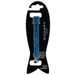 Wouapy - collier chat - wouapy collier galon velours paillette bleu - 21 / 31 cm