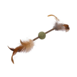 Wouapy - jouet chat - wouapy boule  plumes avec matatabi et herbe  chat beige - 20 x 3, 8 x 3, 8 cm ...