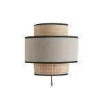 Miliboo applique murale bi - mati�re en rabane et lin h24 cm litchi