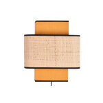 Miliboo applique murale en lin jaune moutarde et rabane naturelle h28 cm tera