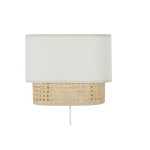 Miliboo applique murale en tissu blanc et cannage rotin naturel h20 cm tiwy