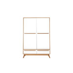 Miliboo armoire design avec penderie finition bois clair et blanc mat l120 cm helia