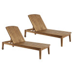 Miliboo bains de soleil en bois massif (lot de 2) canopee