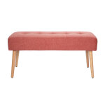 Miliboo banc scandinave capitonn� en tissu effet velours textur� terracotta et bois clair l96 cm guesta ...