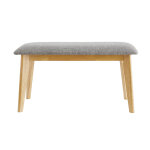 Miliboo banc scandinave en tissu gris clair et bois clair l92 cm elion