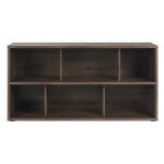 Miliboo biblioth�que basse finition bois fonc� noyer l140 cm epure